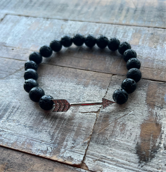 Silver Arrow Lava Bracelet