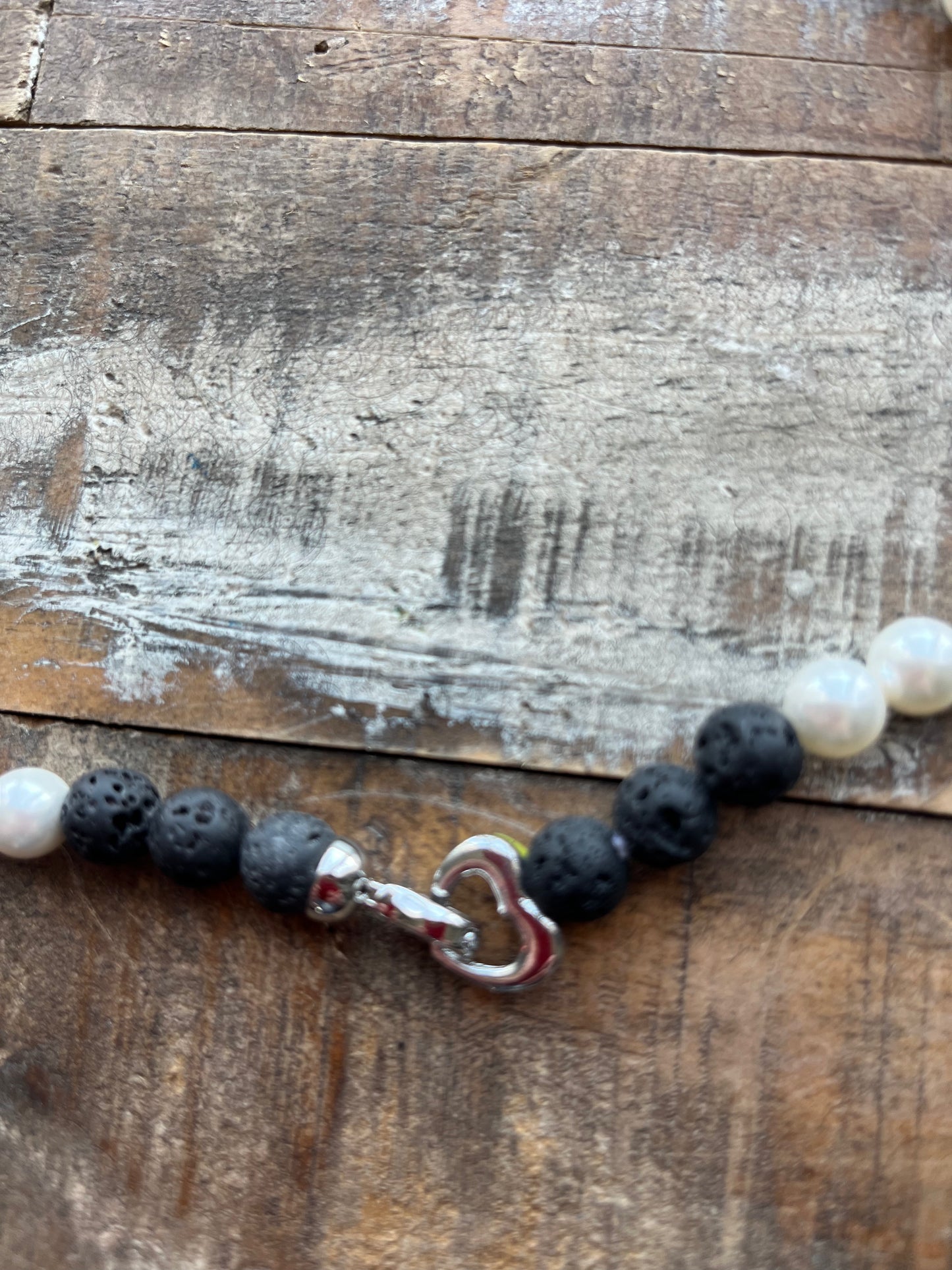 Pearl Heart Clasp Necklace