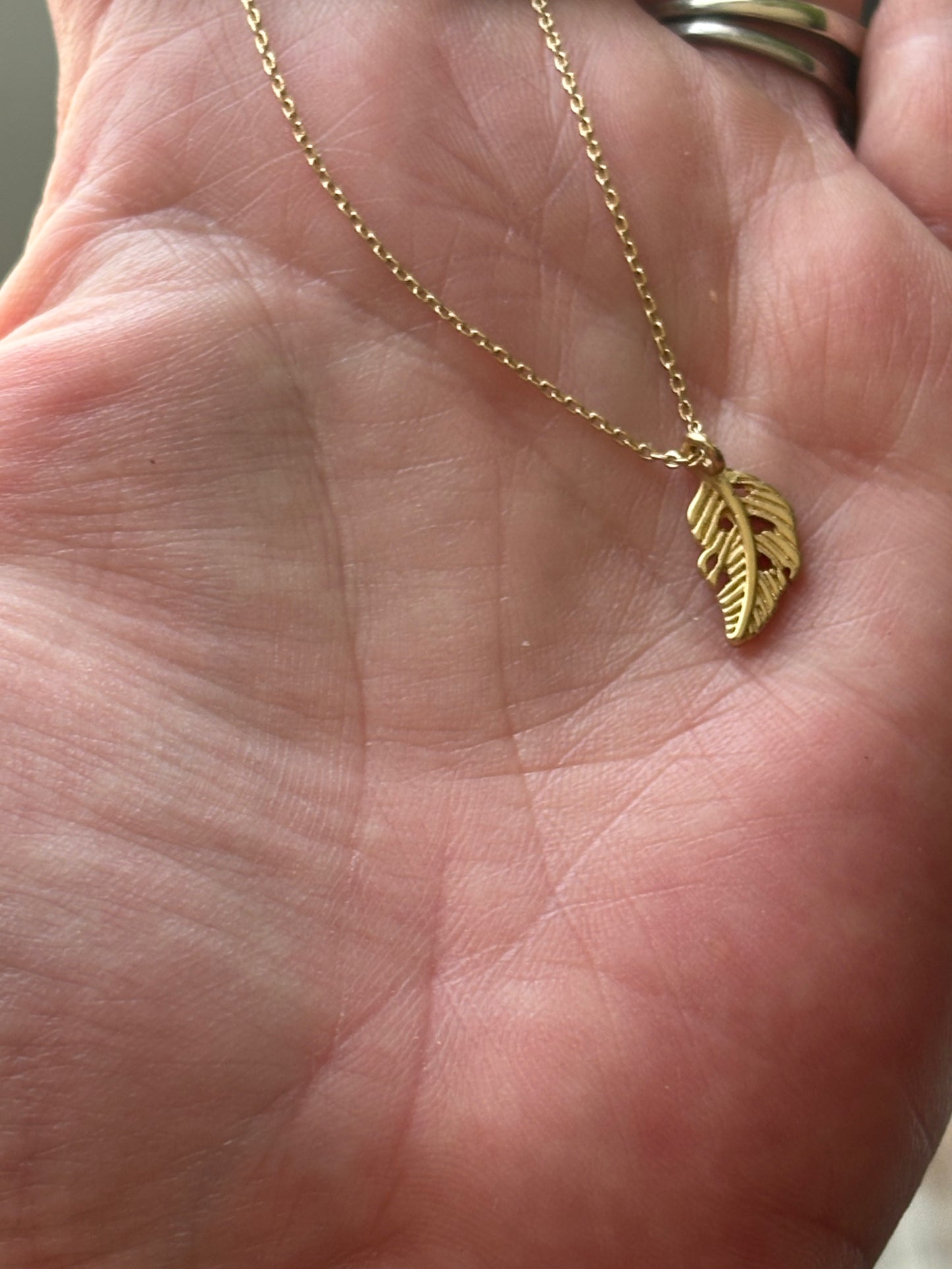 Golden Leaf Pendant Necklace