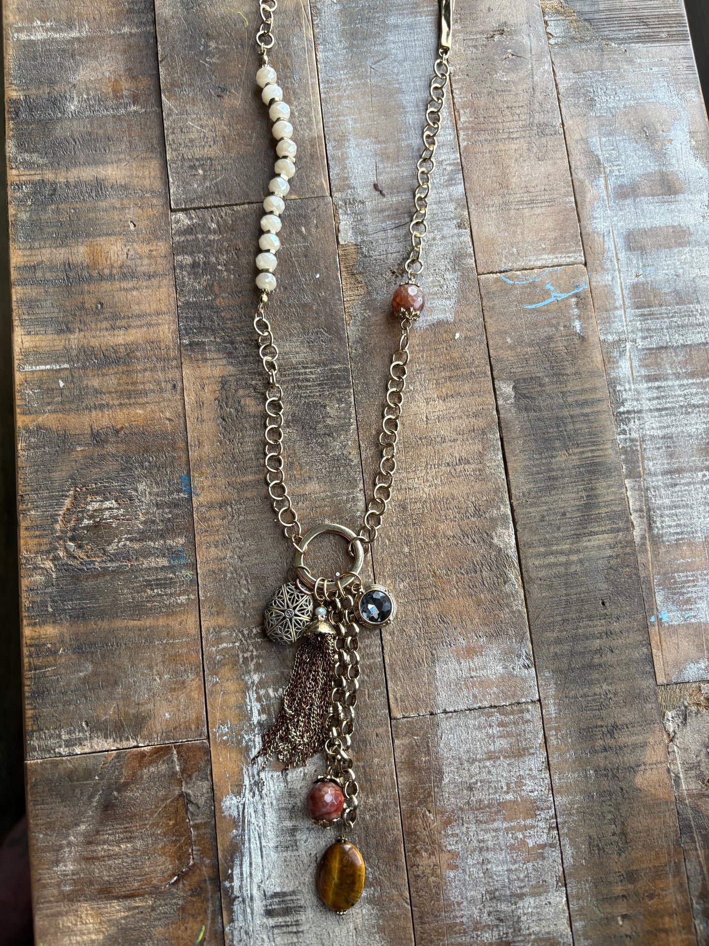 Golden Rhythm Boho Charm Necklace
